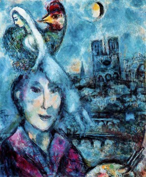 マルク・シャガール Painting - 現代マルク・シャガールの自画像